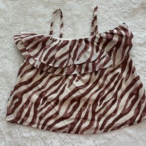 Janie and Jack Brown Zebra Print Camisole